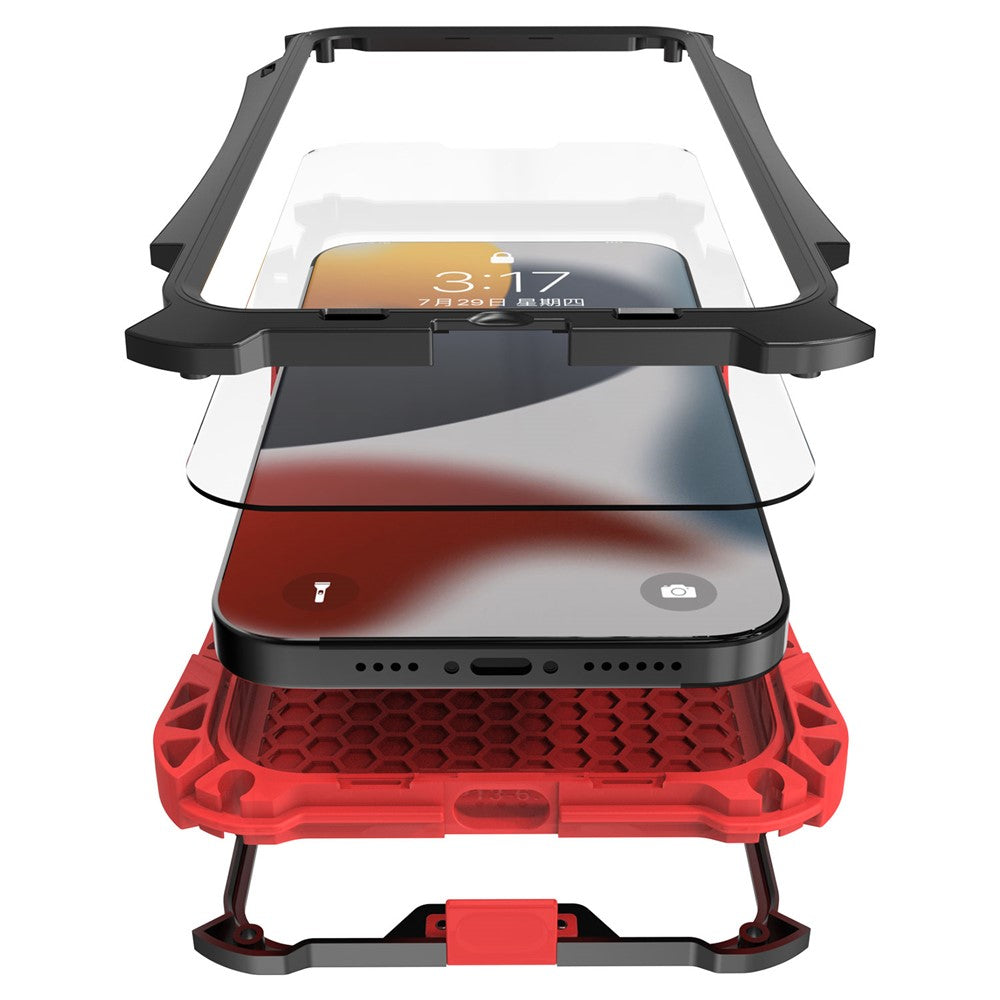 R-JUST AMIRA Four Corner Airbags Anti Fall Hybrid Case Phone Protective Cover for iPhone 13 mini 5.4 inch