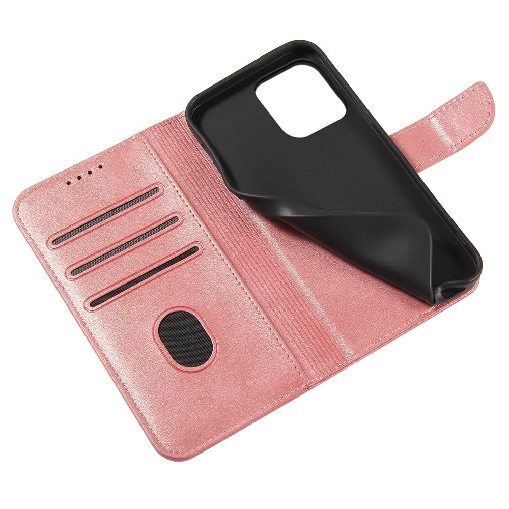 PU Leather Wallet Stand Phone Case Magnetic Design Phone Cover for iPhone 13 mini 5.4 inch