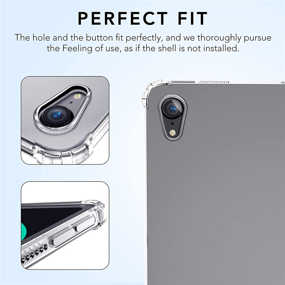 Clear Transparent Four Airbag Anti-Fall Soft TPU Back Tablet Case Protective Cover for iPad mini (2024) / mini (2021)