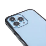 Drop-proof Double-sided Bright and Clear Tempered Glass + Magnetic Metal Frame Phone Case for iPhone 13 Pro 6.1 inch