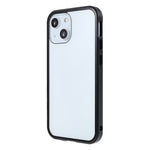 Dobbeltsidet Meget Gennemsigtigt Hærdet Glas + Aftageligt 2-i-1 Magnetisk Metalramme Telefoncover til iPhone 13 mini 5.4 tommer