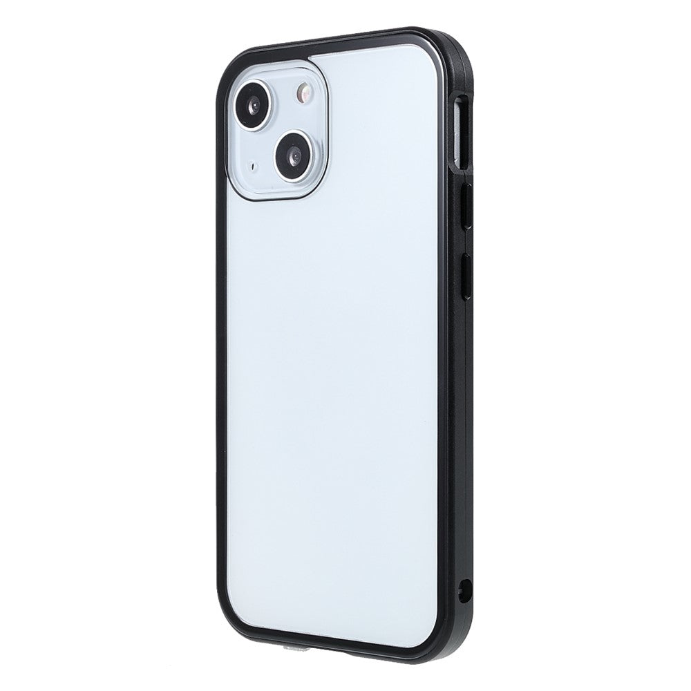 Dobbeltsidet Meget Gennemsigtigt Hærdet Glas + Aftageligt 2-i-1 Magnetisk Metalramme Telefoncover til iPhone 13 mini 5.4 tommer