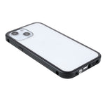 Dobbeltsidet Meget Gennemsigtigt Hærdet Glas + Aftageligt 2-i-1 Magnetisk Metalramme Telefoncover til iPhone 13 mini 5.4 tommer