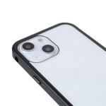 Dobbeltsidet Meget Gennemsigtigt Hærdet Glas + Aftageligt 2-i-1 Magnetisk Metalramme Telefoncover til iPhone 13 mini 5.4 tommer