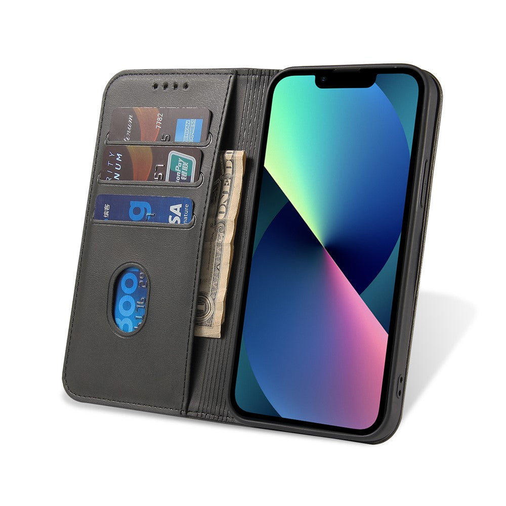 Strong Magnetic Closure Leather Wallet Stand Phone Cover Case for iPhone 13 6.1 inch