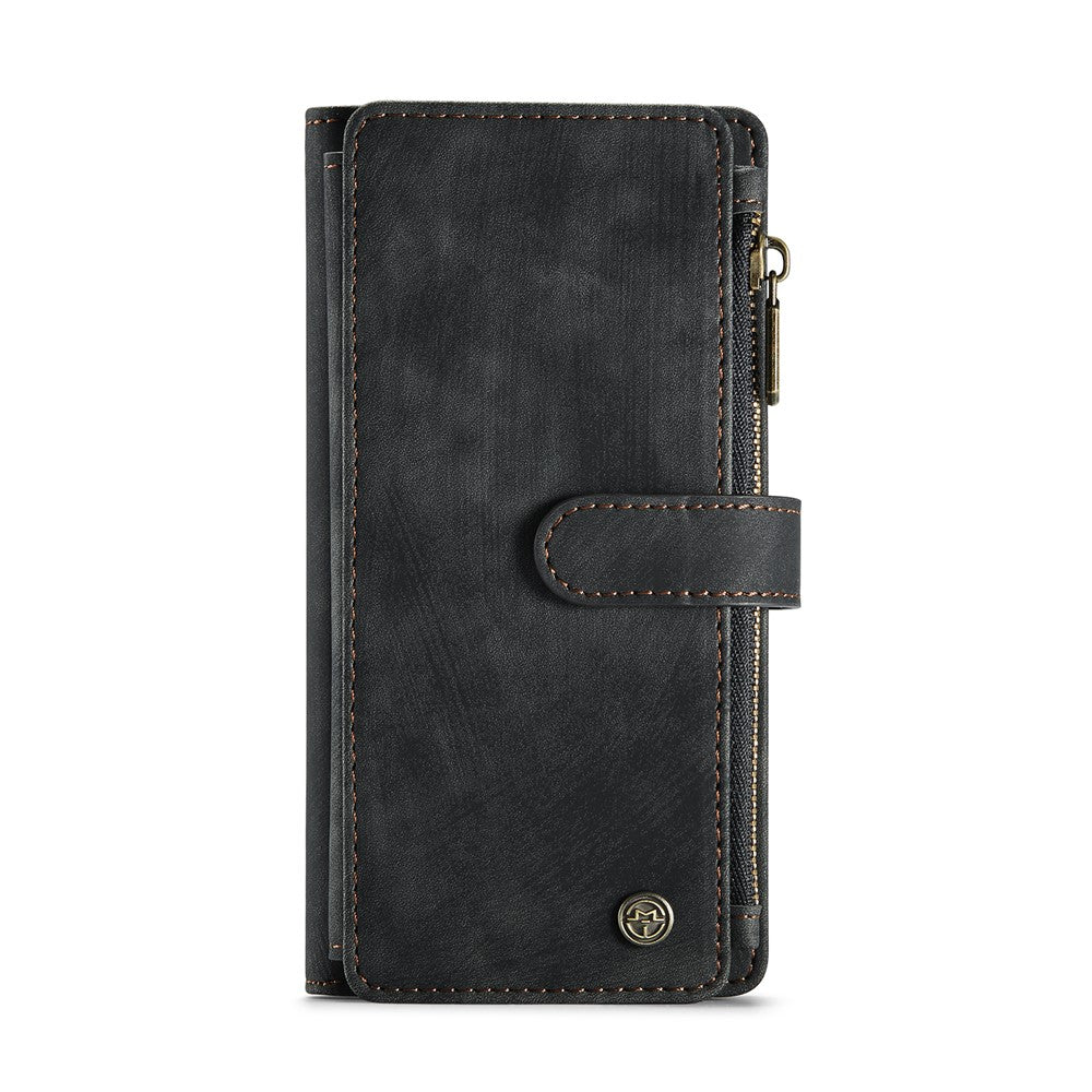 For iPhone SE (2022) / SE (2020) / 8 / 7 / 6 Phone Cases with Strap CASEME C30 Zipper Multiple Card Holder PU Leather Cover