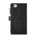 For iPhone SE (2022) / SE (2020) / 8 / 7 / 6 Phone Cases with Strap CASEME C30 Zipper Multiple Card Holder PU Leather Cover