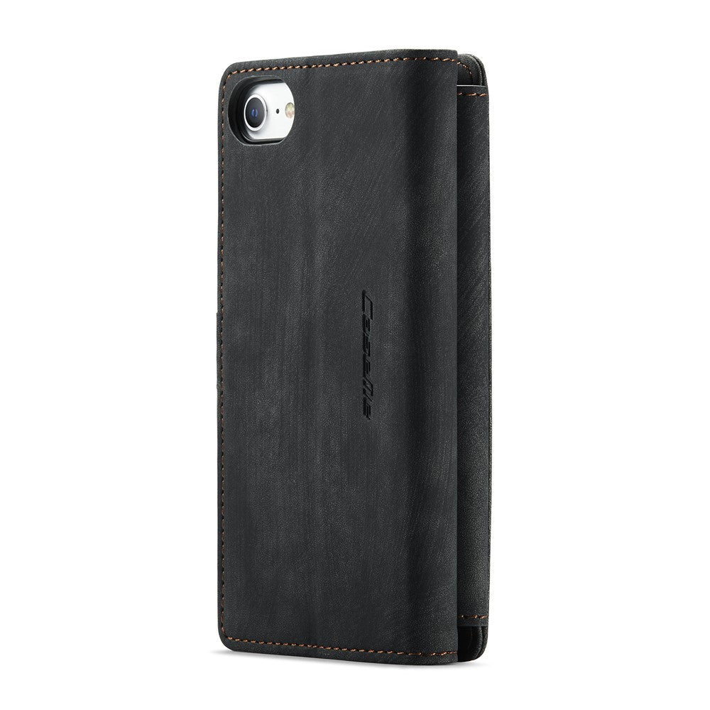 For iPhone SE (2022) / SE (2020) / 8 / 7 / 6 Phone Cases with Strap CASEME C30 Zipper Multiple Card Holder PU Leather Cover