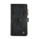 For iPhone 12 mini Phone Cases with Strap CASEME C30 Zipper Multiple Card Holder PU Leather Cover