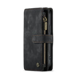 For iPhone 12 mini Phone Cases with Strap CASEME C30 Zipper Multiple Card Holder PU Leather Cover
