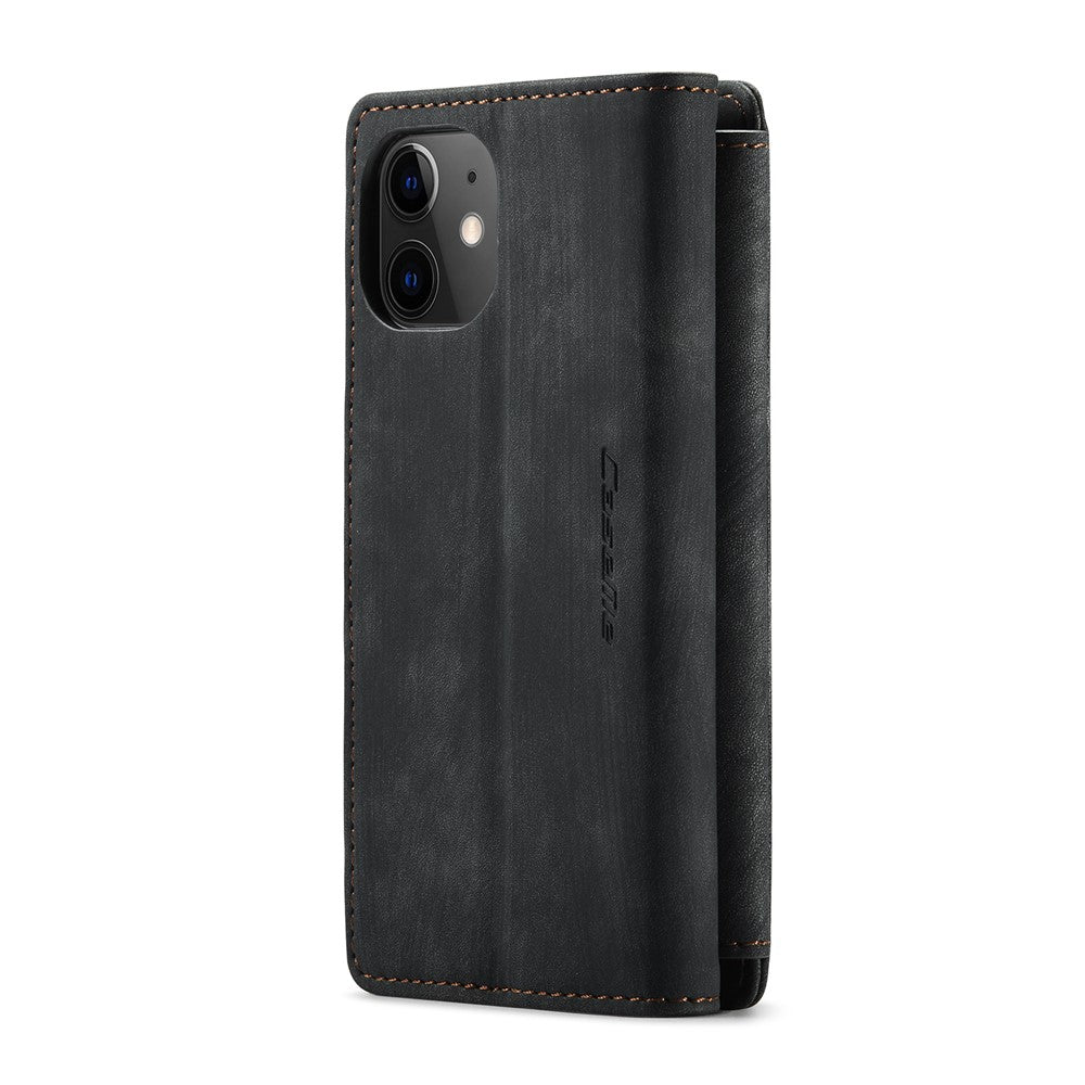 For iPhone 12 mini Phone Cases with Strap CASEME C30 Zipper Multiple Card Holder PU Leather Cover
