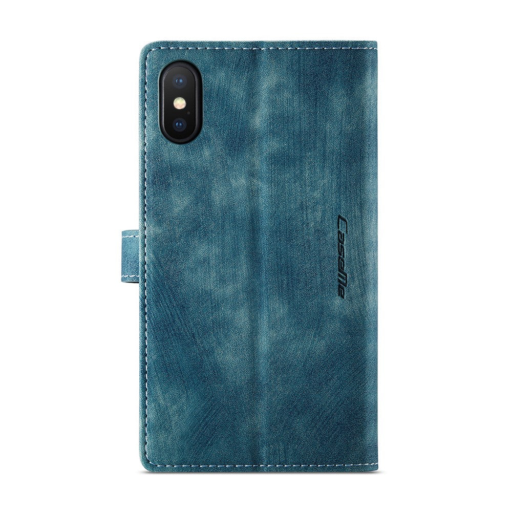 Til iPhone XS Max telefoncovers med rem CASEME C30 lynlås pung med flere kortrum i PU-læder