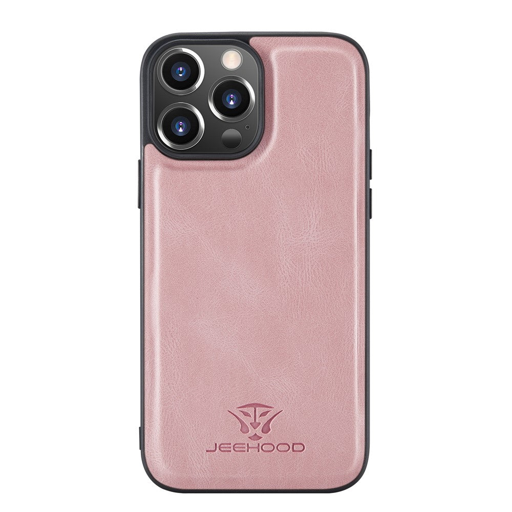 JEEHOOD Aftageligt 2-i-1 Telefoncover Standerpung Magnetisk Design Læderbelagt TPU Telefoncover til iPhone 13 6.1 tommer