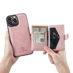 JEEHOOD Aftageligt 2-i-1 Telefoncover Standerpung Magnetisk Design Læderbelagt TPU Telefoncover til iPhone 13 6.1 tommer