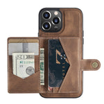 JEEHOOD Aftageligt 2-i-1 Telefoncover Standerpung Magnetisk Design Læderbelagt TPU Telefoncover til iPhone 13 6.1 tommer