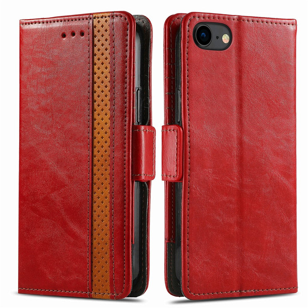 For iPhone SE (2022) / SE (2020) / 8 / 7 / 6 Phone Cases CASENEO PU Leather Cover Stand with RFID Blocking Wallet