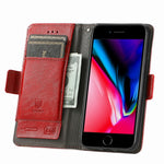 For iPhone SE (2022) / SE (2020) / 8 / 7 / 6 Phone Cases CASENEO PU Leather Cover Stand with RFID Blocking Wallet