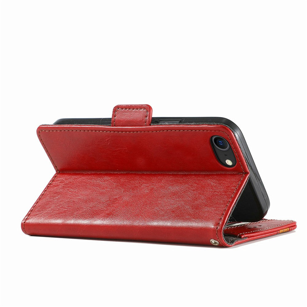 For iPhone SE (2022) / SE (2020) / 8 / 7 / 6 Phone Cases CASENEO PU Leather Cover Stand with RFID Blocking Wallet
