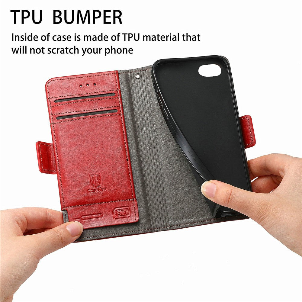 For iPhone SE (2022) / SE (2020) / 8 / 7 / 6 Phone Cases CASENEO PU Leather Cover Stand with RFID Blocking Wallet