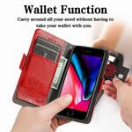 For iPhone SE (2022) / SE (2020) / 8 / 7 / 6 Phone Cases CASENEO PU Leather Cover Stand with RFID Blocking Wallet