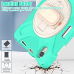 PC + Silicone Hybrid Case Cover Shell with Hand Band 360° Swiveling Kickstand for iPad mini (2024) / mini (2021)
