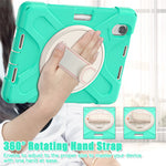 PC + Silicone Hybrid Case Cover Shell with Hand Band 360° Swiveling Kickstand for iPad mini (2024) / mini (2021)