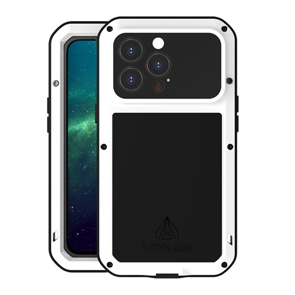 LOVE MEI Multi-Protection Shockproof Dropproof Dustproof Phone Protective Case with Tempered Glass Film for iPhone 13 Pro 6.1 inch