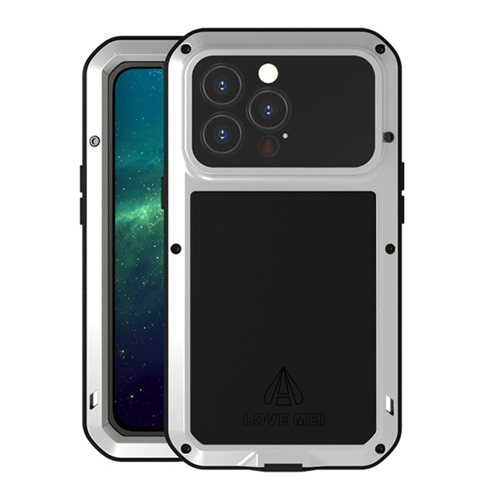 LOVE MEI Multi-Protection Shockproof Dropproof Dustproof Phone Protective Case with Tempered Glass Film for iPhone 13 Pro 6.1 inch