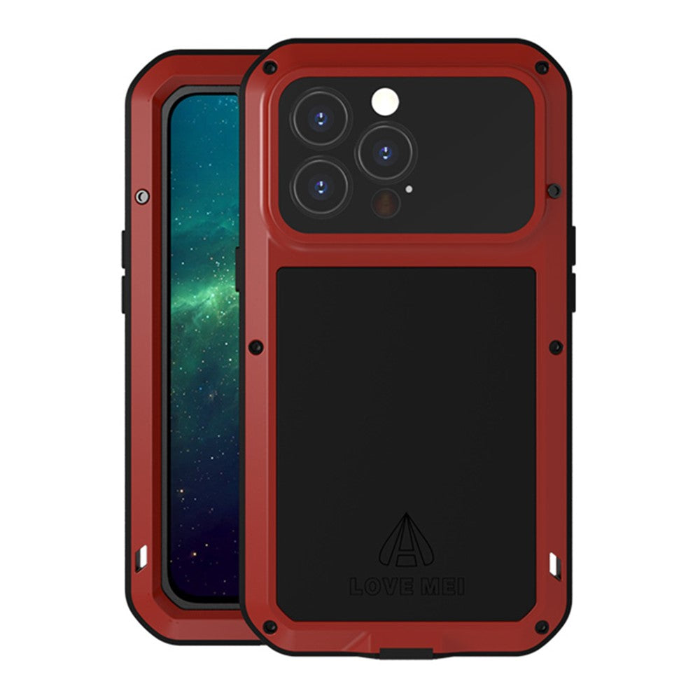 LOVE MEI Multi-Protection Shockproof Dropproof Dustproof Phone Protective Case with Tempered Glass Film for iPhone 13 Pro 6.1 inch