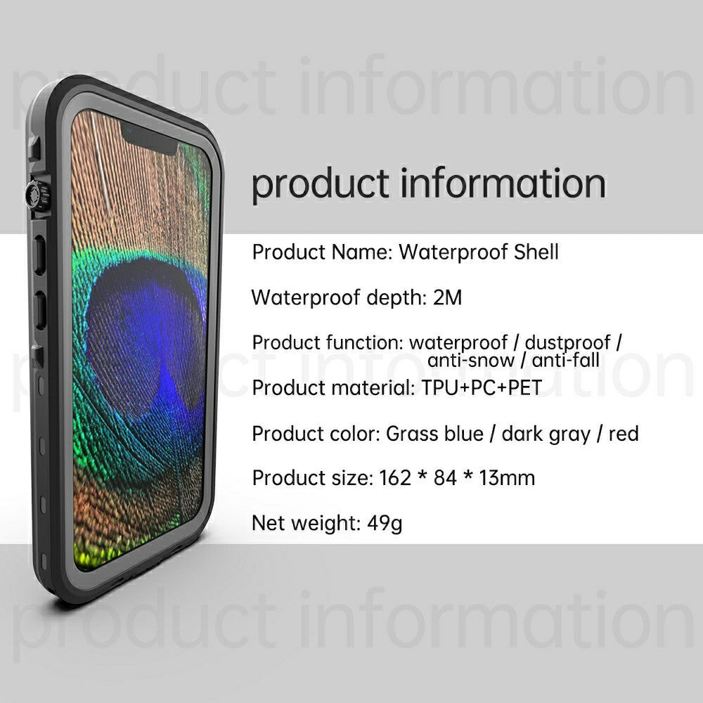 REDPEPPER Dot+ Series IP68 Vattentät IP6X Dammtät Falltålig Transparent Baksida Mobilskal för iPhone 13 6,1 tum