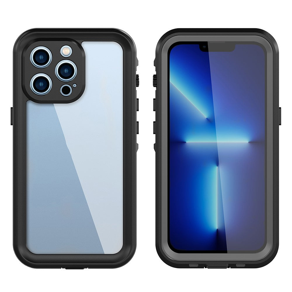 REDPEPPER Dot+ Series Anti-Fall Transparent Back IP68 Waterproof IP6X Dustproof Hybrid Phone Case for iPhone 13 Pro 6.1 inch
