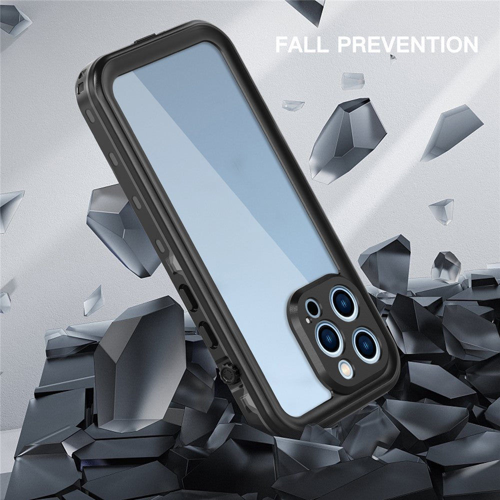 REDPEPPER Dot+ Series Anti-Fall Transparent Back IP68 Waterproof IP6X Dustproof Hybrid Phone Case for iPhone 13 Pro 6.1 inch