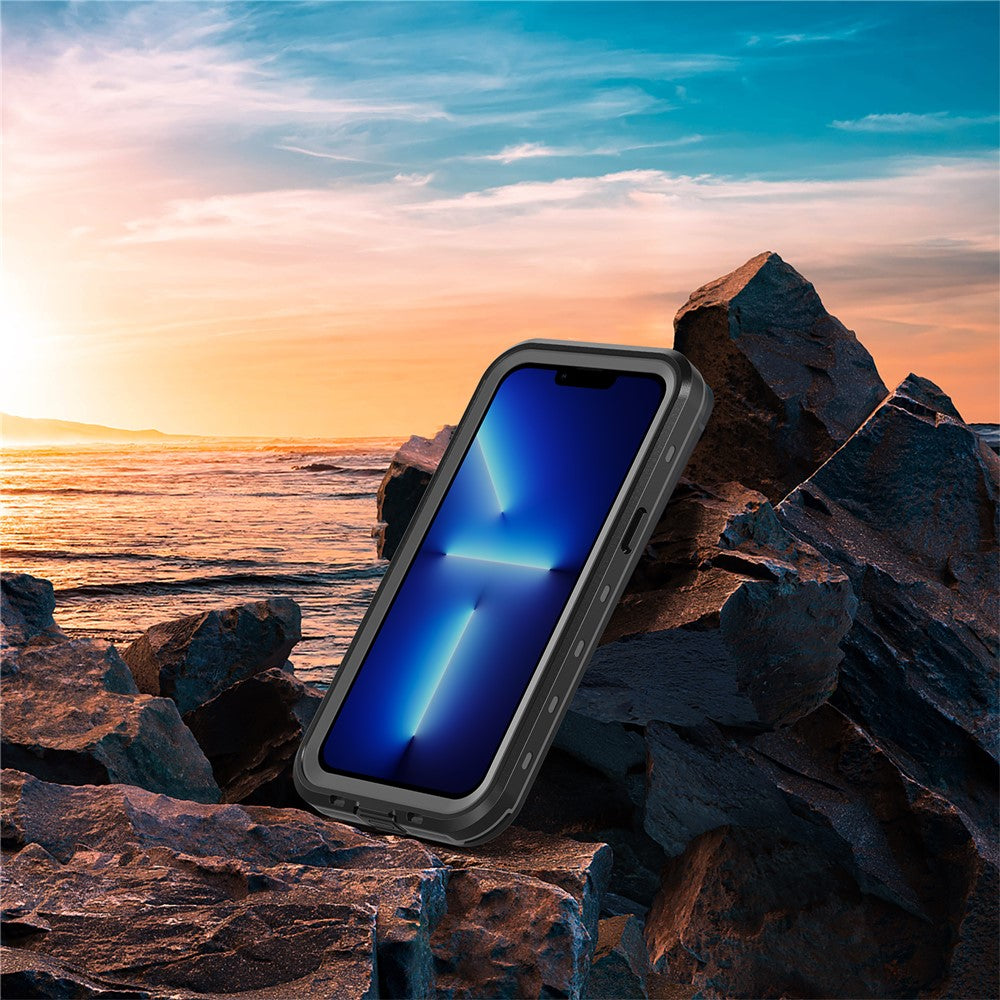 REDPEPPER Dot+ Series Anti-Fall Transparent Back IP68 Waterproof IP6X Dustproof Hybrid Phone Case for iPhone 13 Pro 6.1 inch