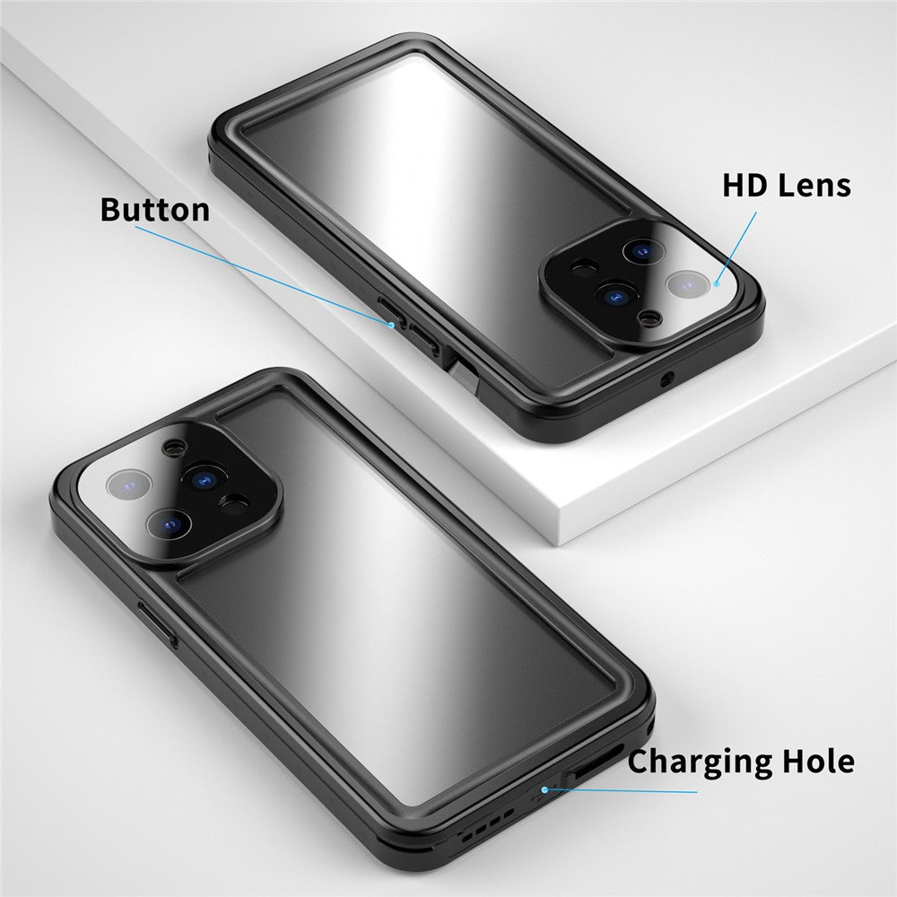 REDPEPPER PRO Series Drop-proof IP68 Waterproof Scratch Resistant Transparent Phone Case for iPhone 13 Pro 6.1 inch