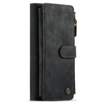 For iPhone 13 Phone Cases with Strap CASEME C30 Zipper Multiple Card Holder PU Leather Cover
