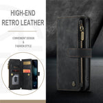 For iPhone 13 Phone Cases with Strap CASEME C30 Zipper Multiple Card Holder PU Leather Cover