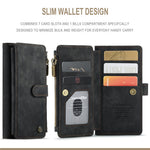 For iPhone 13 Phone Cases with Strap CASEME C30 Zipper Multiple Card Holder PU Leather Cover