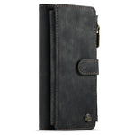 For iPhone 13 Pro Phone Cases with Strap CASEME C30 Zipper Multiple Card Holder PU Leather Cover