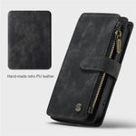 For iPhone 13 mini Phone Cases with Strap CASEME C30 Zipper Multiple Card Holder PU Leather Cover