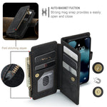 For iPhone 13 mini Phone Cases with Strap CASEME C30 Zipper Multiple Card Holder PU Leather Cover