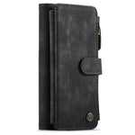 For iPhone 13 mini Phone Cases with Strap CASEME C30 Zipper Multiple Card Holder PU Leather Cover