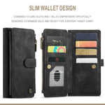 For iPhone 13 Pro Max Phone Cases with Strap CASEME C30 Zipper Multiple Card Holder PU Leather Cover