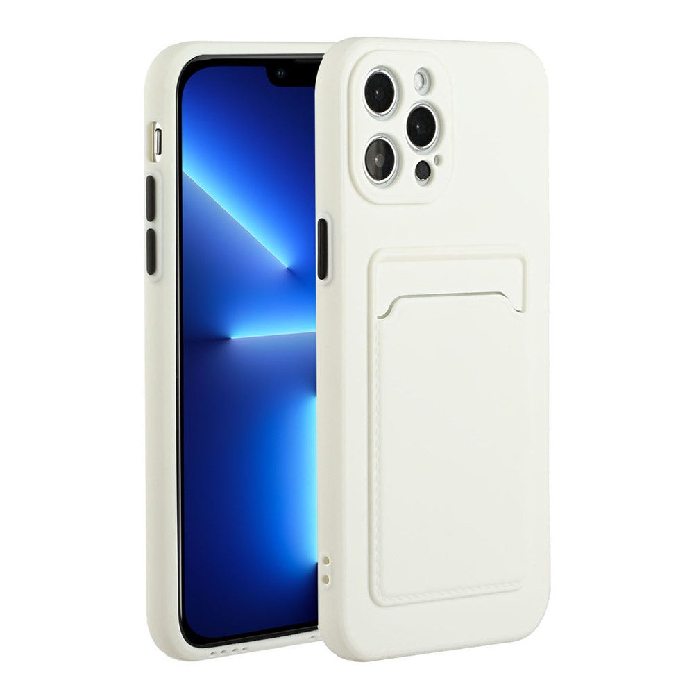 Flexibelt TPU-mobilskal med skyddsfilm och yttre kortplats för iPhone 13 Pro Max 6,7 tum
