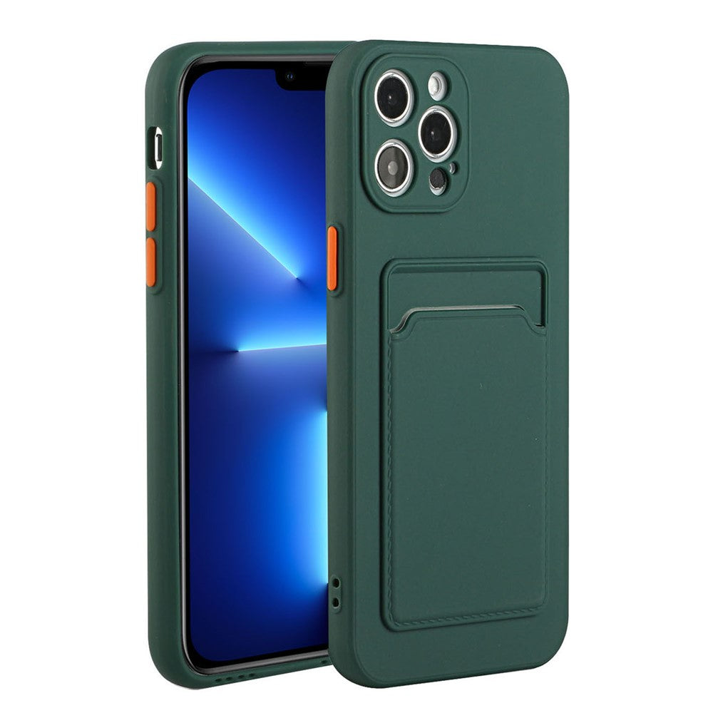 Soft TPU Phone Back Case Cover with Single Card Slot for iPhone 13 Pro 6.1 inch