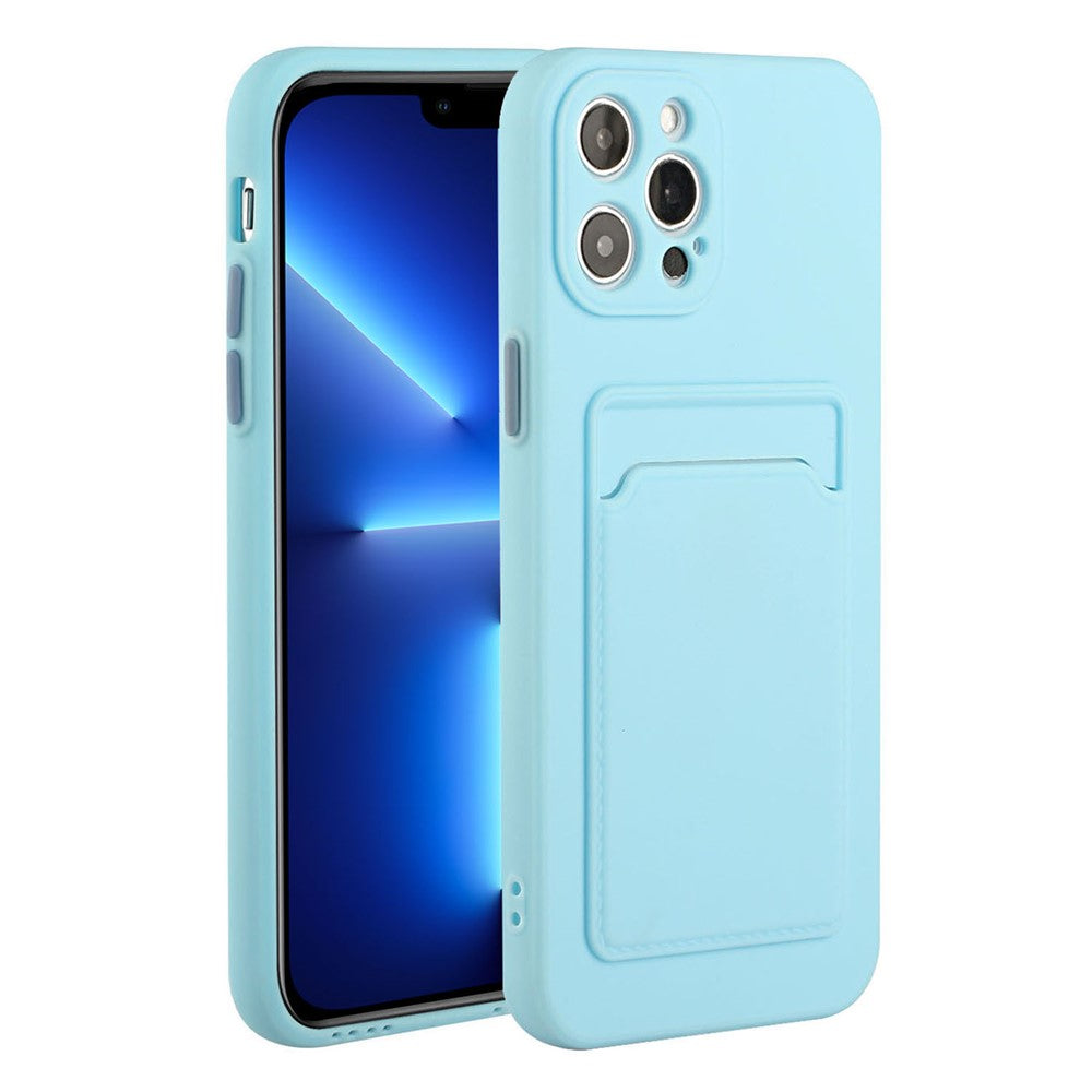 Soft TPU Phone Back Case Cover with Single Card Slot for iPhone 13 Pro 6.1 inch
