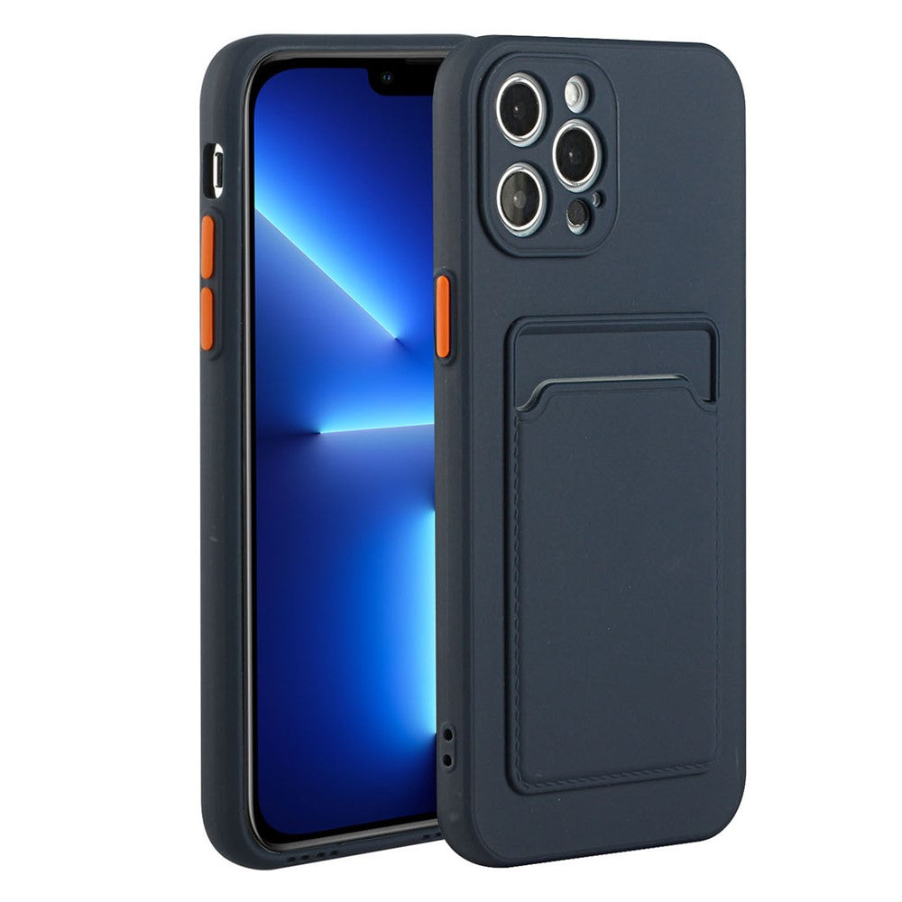 Soft TPU Phone Back Case Cover with Single Card Slot for iPhone 13 Pro 6.1 inch