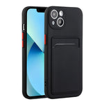 Flexible TPU Phone Back Case Cover with Card Slot for iPhone 13 mini 5.4 inch