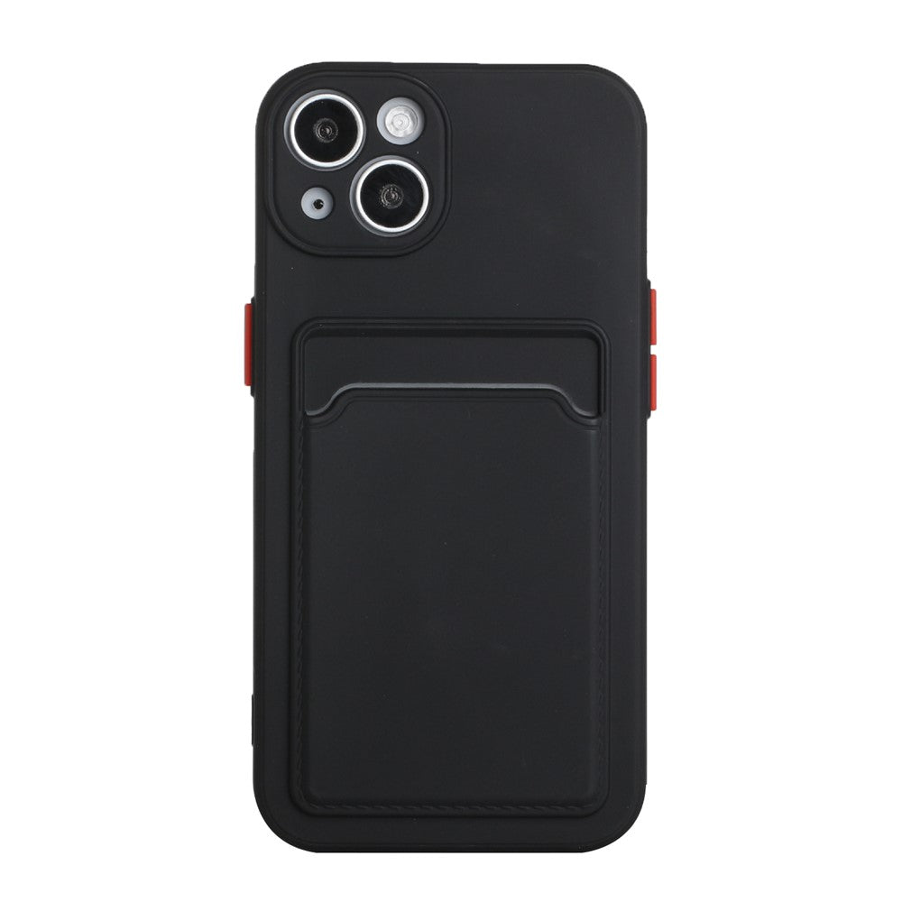 Flexible TPU Phone Back Case Cover with Card Slot for iPhone 13 mini 5.4 inch