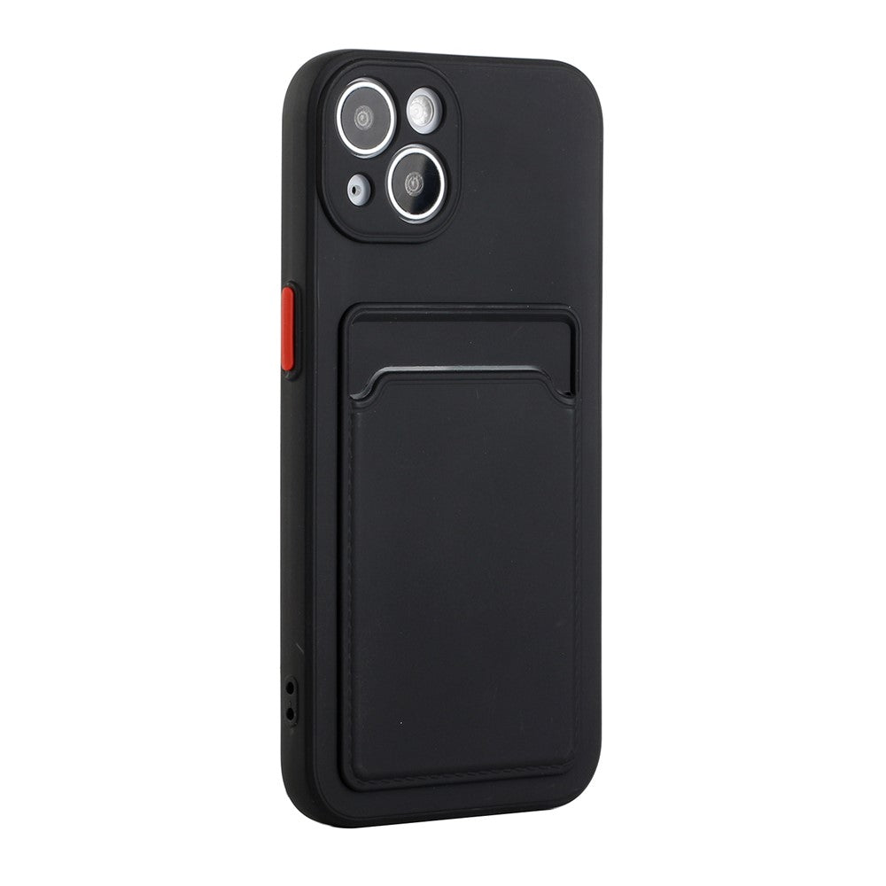 Flexible TPU Phone Back Case Cover with Card Slot for iPhone 13 mini 5.4 inch