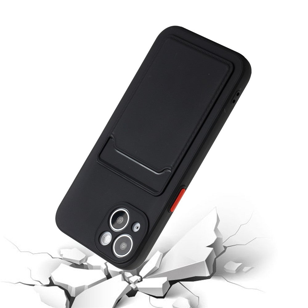 Flexible TPU Phone Back Case Cover with Card Slot for iPhone 13 mini 5.4 inch